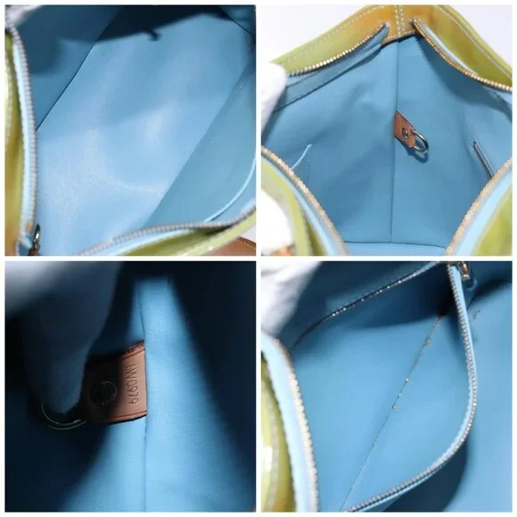 LOUIS VUITTON Monogram Vernis Houston Hand Bag Baby Blue M91005 LV Auth ep10362 - Picture 15 of 16